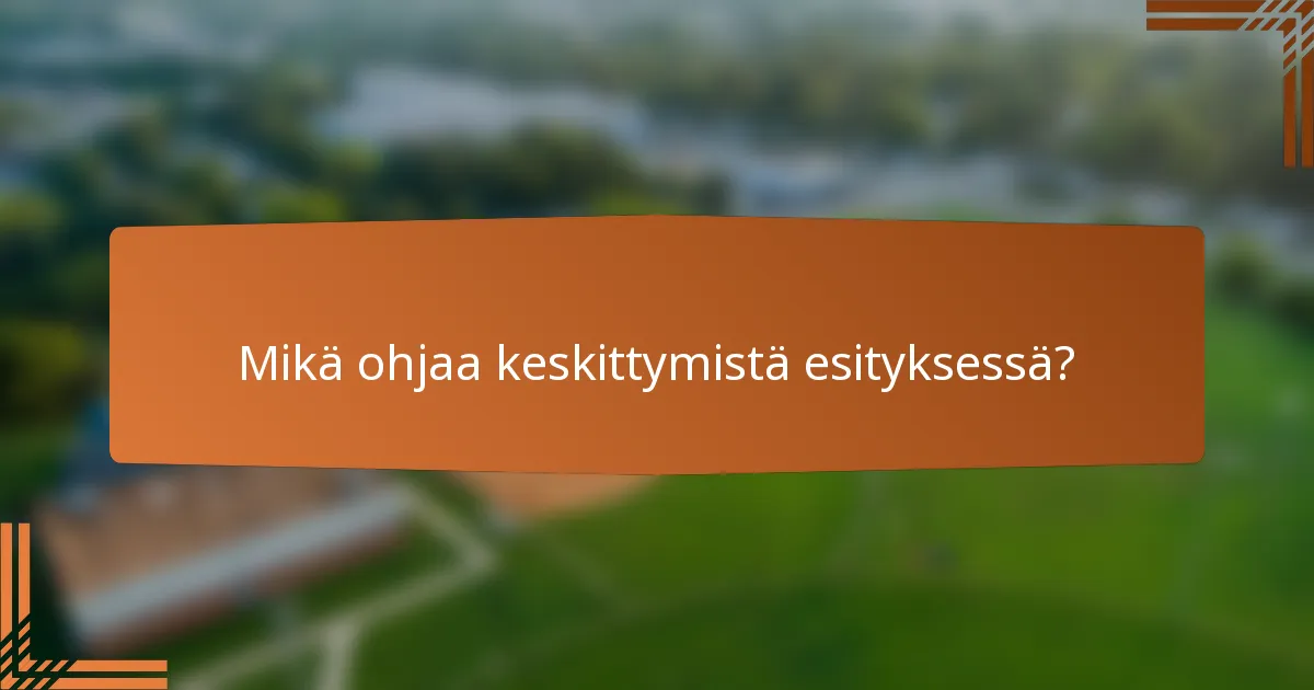 Mikä ohjaa keskittymistä esityksessä?